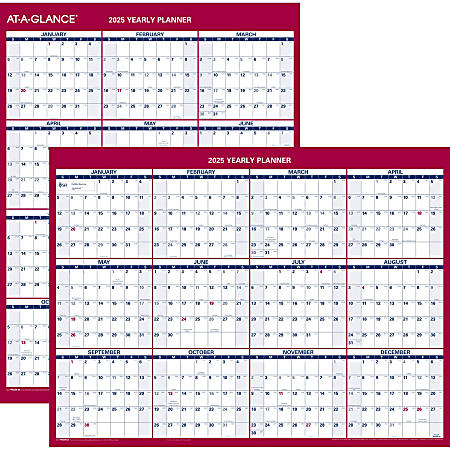2025 AT A GLANCE VerticalHorizontal Reversible Yearly Wall Calendar 12 ...