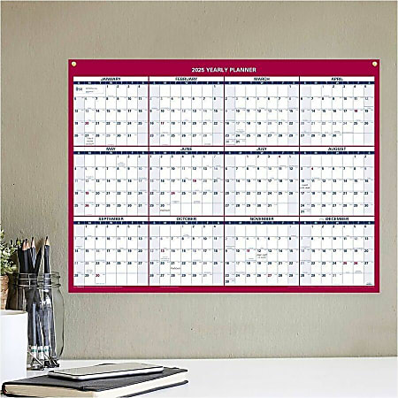 2025 AT A GLANCE VerticalHorizontal Reversible Yearly Wall