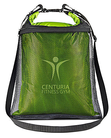Custom Prime Line Mesh Water-Resistant Promotional Wet-Dry Bag, 12” x 18-1/2”, Lime Green