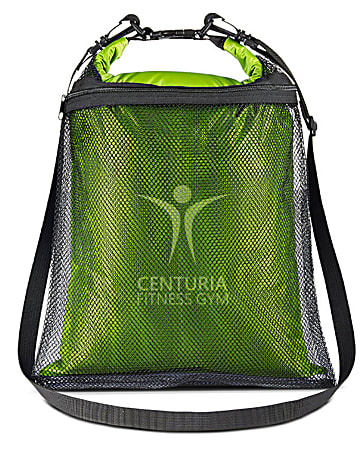 Custom Prime Line Mesh Water-Resistant Promotional Wet-Dry Bag, 12&rdquo; x 18-1/2&rdquo;, Lime Green