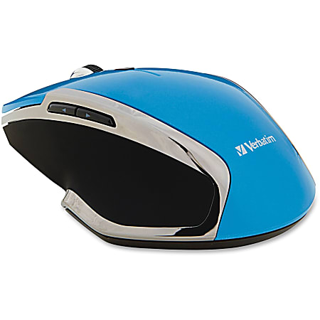 Verbatim® Wireless Notebook 6-Button Deluxe LED Mouse, Blue,