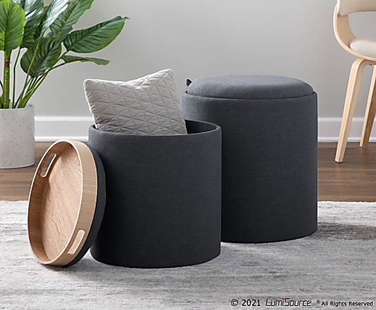 Nesting stools store ottoman