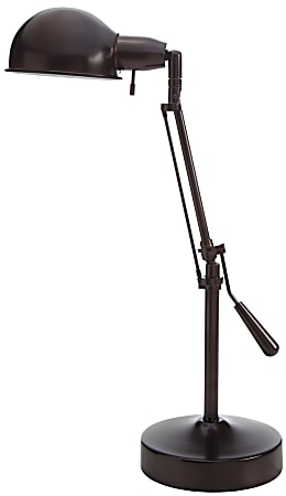 Realspace™ Pharmacy Lamp, Adjustable Height, 24"H, Aged Bronze