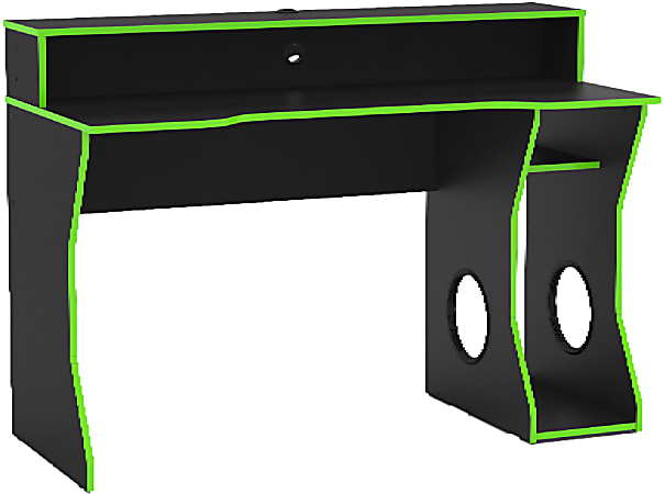 Boahaus Minato 52"W Gaming Desk, Black/Green
