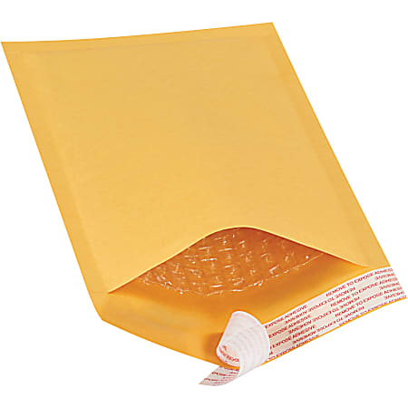 Partners Brand Kraft Self-Seal Bubble Mailers, #00, 5" x 10", Pack Of 250