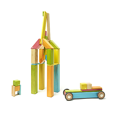 Tegu Magnetic Wooden Blocks Tints 42 Piece Set - Office Depot