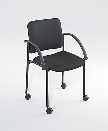 Safco® Moto™ Mobile Stack Chairs, Black, Set Of 2