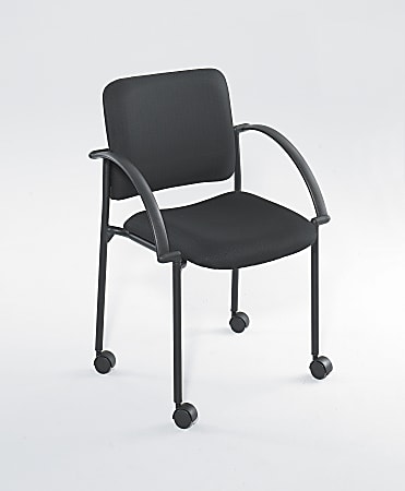 Safco® Moto™ Mobile Stack Chairs, Black, Set Of