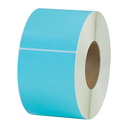 Partners Brand Color Thermal Labels, THL130BE, Rectangle, 4" x 6", Light Blue, 1,000 Labels Per Roll, Pack Of 4 Rolls