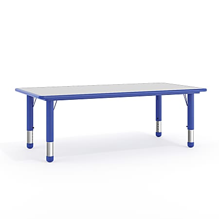 Flash Furniture Height-Adjustable Activity Table, 23-1/2"H x 23-5/8"W x 47-1/4"D, Gray/Blue