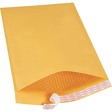 Partners Brand Kraft Self-Seal Bubble Mailers, #6, 12 1/2" x 19", Pack Of 50