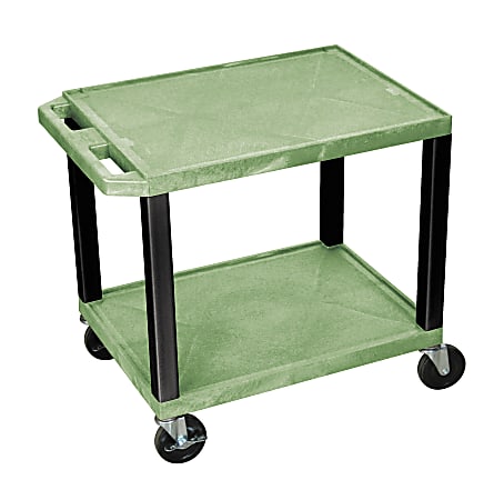 H. Wilson 26" Plastic Utility Cart, 26"H x 24"W x 18"D, Green/Black
