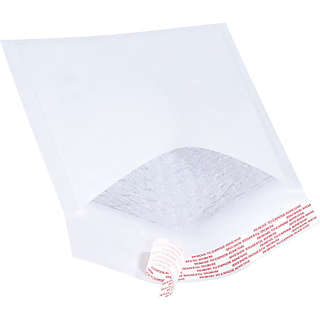 Partners Brand White Self-Seal Bubble Mailers, #0,6" x