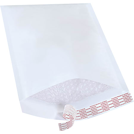 Partners Brand White Self-Seal Bubble Mailers, #3, 8 1/2" x 14", Pack Of 100