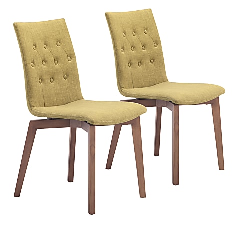 Zuo Modern Orebro Dining Chairs, Pea Green, Set Of 2 Chairs