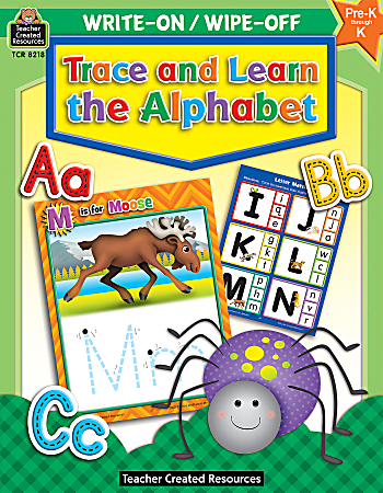 Teacher Created Resources Write-On/Wipe-Off Book, Trace And Learn The Alphabet, Preschool - Kindergarten