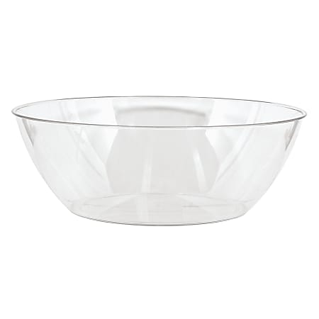 Amscan 10-Quart Plastic Bowls, 5" x 14-1/2", Clear, Set Of 3 Bowls