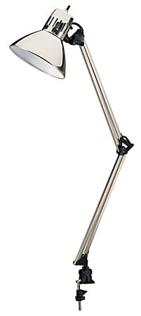 Realspace® Clamp-On Task Lamp, Adjustable, 29-1/2"H, Brushed Steel