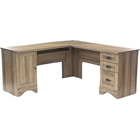 Sauder&reg; Harbor View 66"W Corner Desk, Salt Oak