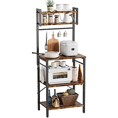 Bestier Bakers Rack With Storage Shelf, 5-Tier, 58”H x 23”W x 16”D, Rustic Brown