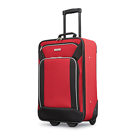 American Tourister Fieldbrook XLT 4 Piece Luggage Set BlackRed Office Depot