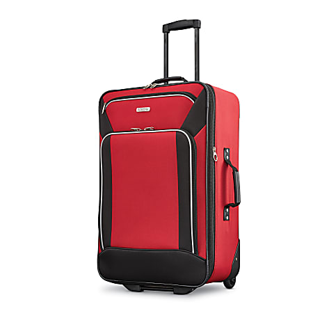 American Tourister Fieldbrook XLT 4 Piece Luggage Set BlackRed Office Depot