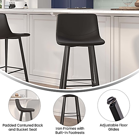 Flash Furniture Caleb Modern Armless Commercial Grade Bar Stools