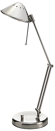Realspace® Contemporary Articulated Desk Lamp, Adjustable, 23"H, Brushed Steel