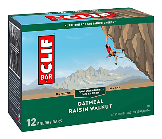 Clif® Oatmeal Raisin Walnut Bar, 2.4 Oz, Box Of 12 Bars
