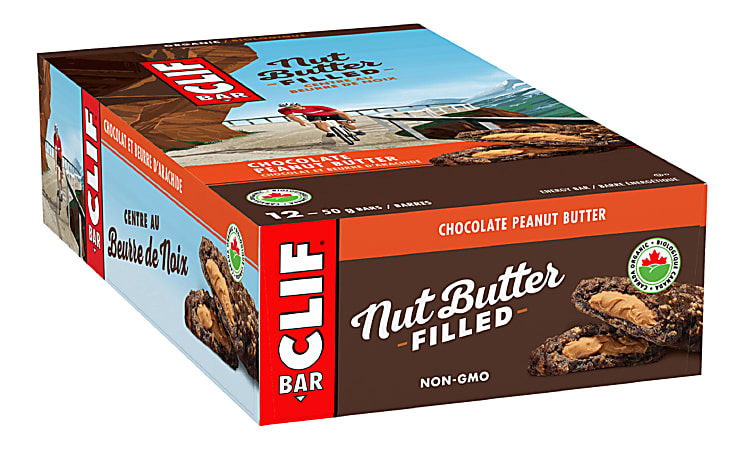 Clif Bar Nut Butter Filled Chocolate Peanut Butter Bars 1.76 Oz Box Of 12  Bars - Office Depot