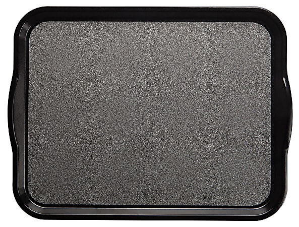 Cambro Non-Skid Versa Camtray With Handles, 14"W, Black/Pebbled Black, Pack Of 12 Trays
