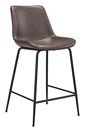 Zuo Modern Byron Counter Chair, Brown/Black