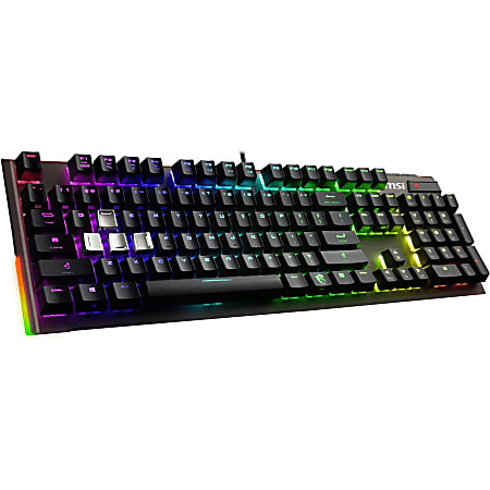 MSI Vigor GK80 CR US Gaming Keyboard - Cable Connectivity - USB 2.0 Interface Volume Control, Play/Pause Hot Key(s) - English (US) - Windows, Mac OS - Mechanical Keyswitch