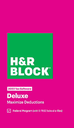 H&R Block® Deluxe 2022 Tax Software, Windows®/Mac, Download