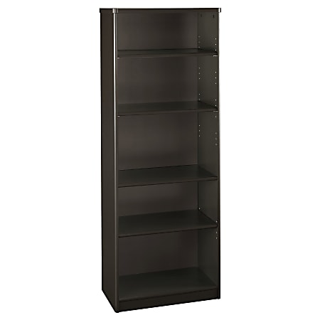 Bush Business Furniture Office Advantage 5 Shelf Bookcase, 26"W, Sienna Walnut/Bronze, Premium Installation