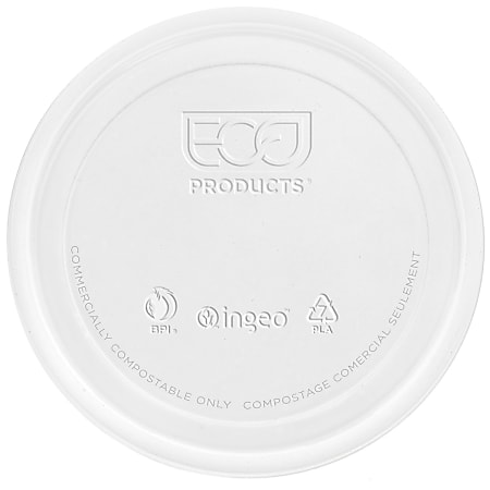 Eco-Products 8-32oz Lid for Round Deli Containers, Clear - Round - Polylactic Acid (PLA) - Clear - 50 Pack