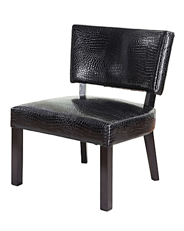 Powell® Home Fashions Crocodile Print Faux Leather Accent Chair, Black