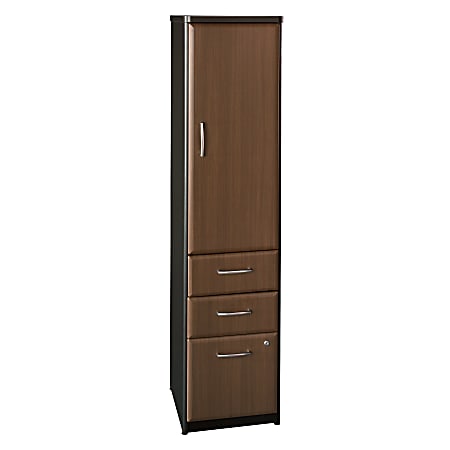 Bush Business Furniture Office Advantage Vertical Storage Locker, Sienna Walnut/Bronze, Premium Installation