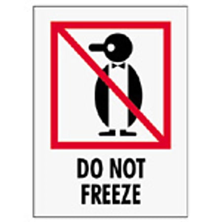Tape Logic® Preprinted International Safe-Handling Labels, IPM316, "Do Not Freeze," 3" x 4", Red, Pack Of 500
