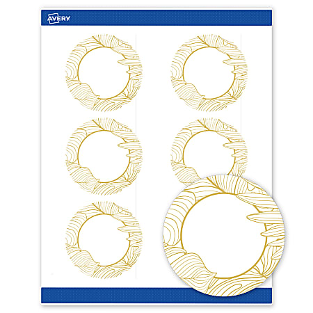 Avery Printable Labels With Sure Feed Technology S00 EVZ Round 3 Matte ...