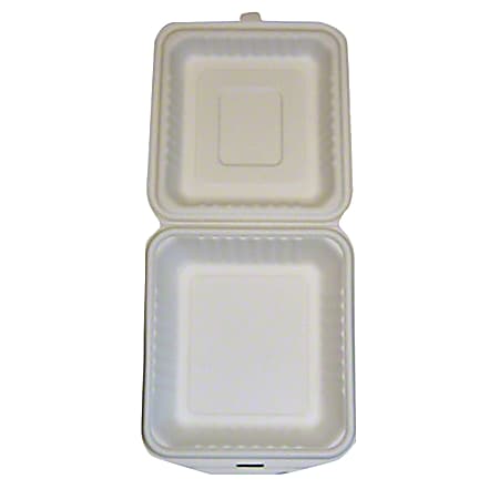 PrimeWare Paper Hinged Food Containers, 8" x 8", Tan, Pack Of 200