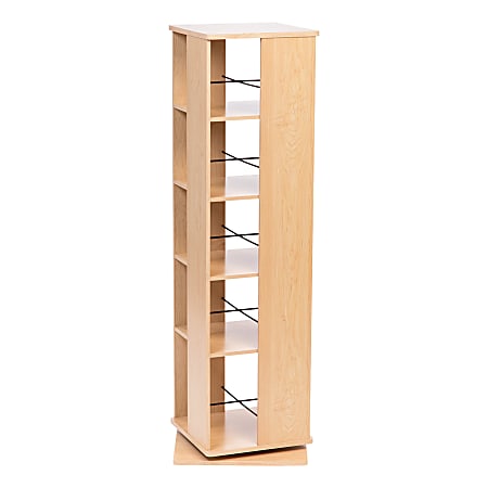 IRIS 55"H 5-Tier Revolving Bookshelf, Light Brown