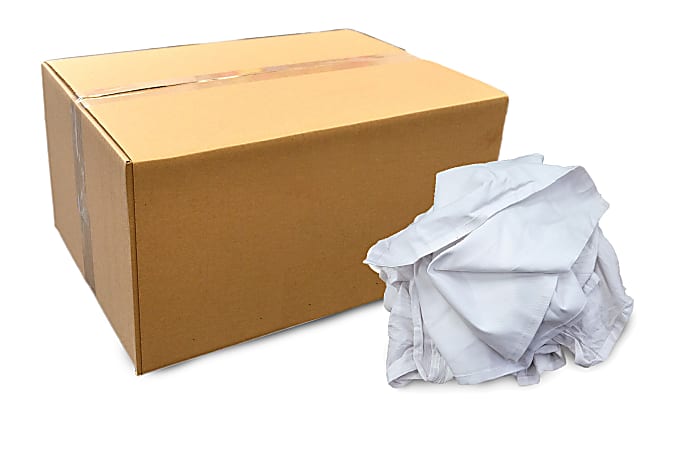 Pro-Clean Basics Sheeting Rags, Assorted Sizes, White, 50-Lb Box