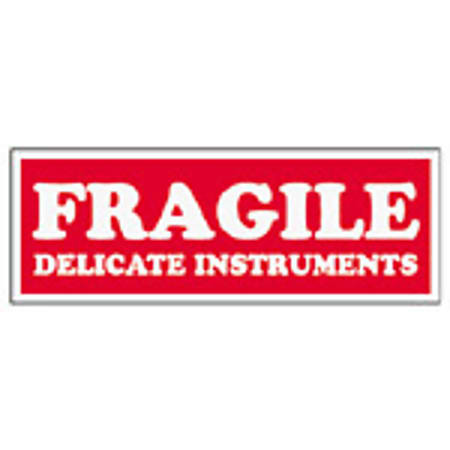 Tape Logic® Preprinted Shipping Labels, SCL202R, "Fragile Delicate Instruments," 1 1/2" x 4", Red/White, Pack Of 500
