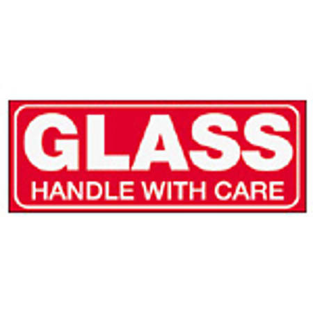 Tape Logic® Preprinted Shipping Labels, SCL204R, "Glass Handle With Care," 1 1/2" x 4", Red/White, Pack Of 500