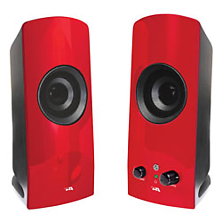 Cyber Acoustics CA-2018 2-Piece Amplified Speaker System, Red
