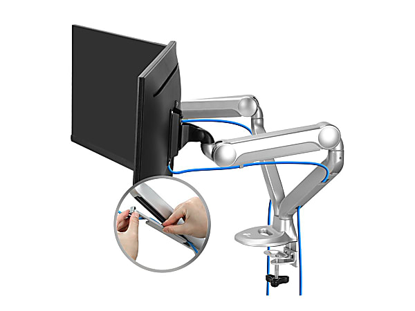 SIIG MTPRO Desk Mount Dual Gas Spring Monitor Arm - up to 32" Display - Max. Load 19.8 lbs - VESA 75 & 100mm - Desk Mount Dual Gas Spring Monitor Arm - Up to 32" monitor - Max Load up to 19.8 lbs(Each)