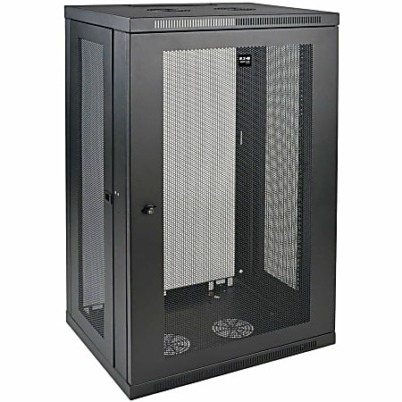 Eaton Tripp Lite Series SmartRack 21U Low-Profile Switch-Depth Wall-Mount Half-Height Rack Enclosure, Black