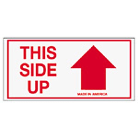 Tape Logic® Preprinted Shipping Labels, SCL242, "This Side Up," 2" x 4", Red/White, Roll Of 500