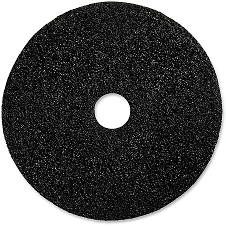 Genuine Joe Black Floor Stripping Pad - 20" Diameter - 5/Carton x 20" Diameter x 1" Thickness - Stripping, Floor - 175 rpm to 350 rpm Speed Supported - Resilient, Heavy Duty, Flexible, Dirt Remover, Long Lasting, Abrasive, Rotate - Fiber, Resin - Black